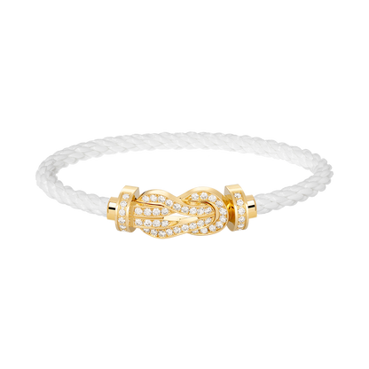 [Lucas Jewelry]CHANCE LARGE 8 FIGURE BUCKLE FULLDIAMOND BRACELET GOLD