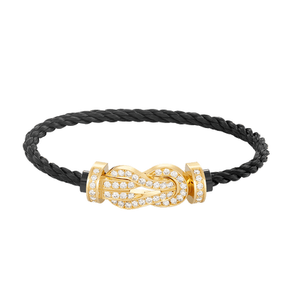 [Lucas Jewelry]CHANCE LARGE 8 FIGURE BUCKLE FULLDIAMOND BRACELET GOLD