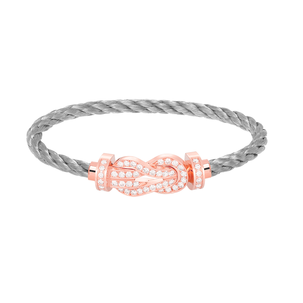 [Lucas Jewelry]CHANCE LARGE 8 FIGURE BUCKLE FULL DIAMOND BRACELET ROSE GOLD