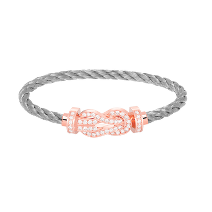 [Lucas Jewelry]CHANCE LARGE 8 FIGURE BUCKLE FULL DIAMOND BRACELET ROSE GOLD