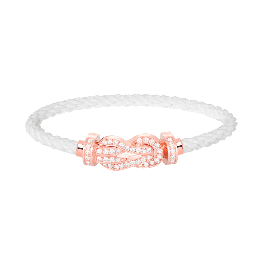 [Lucas Jewelry]CHANCE LARGE 8 FIGURE BUCKLE FULL DIAMOND BRACELET ROSE GOLD