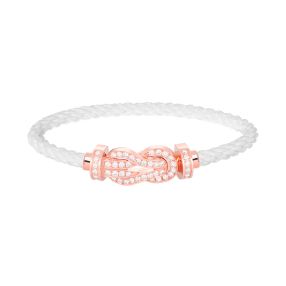 [Lucas Jewelry]CHANCE LARGE 8 FIGURE BUCKLE FULL DIAMOND BRACELET ROSE GOLD