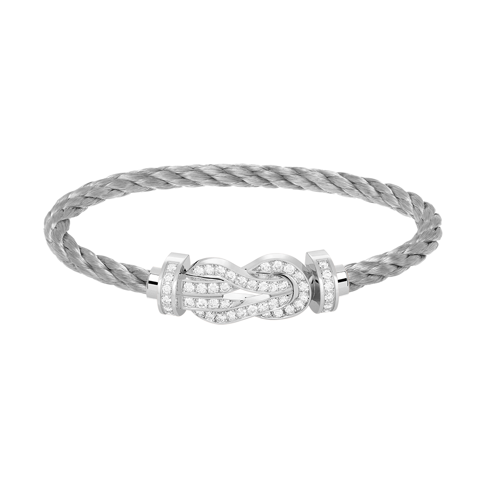 [Lucas Jewelry]CHANCE LARGE 8 FIGURE BUCKLE FULL DIAMOND BRACELET SILVER