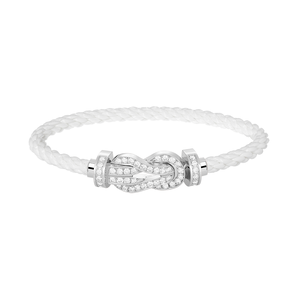 [Lucas Jewelry]CHANCE LARGE 8 FIGURE BUCKLE FULL DIAMOND BRACELET SILVER