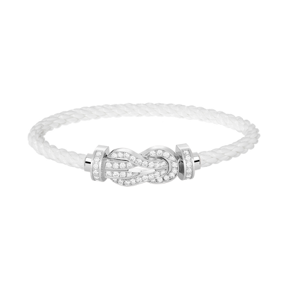 [Lucas Jewelry]CHANCE LARGE 8 FIGURE BUCKLE FULL DIAMOND BRACELET SILVER