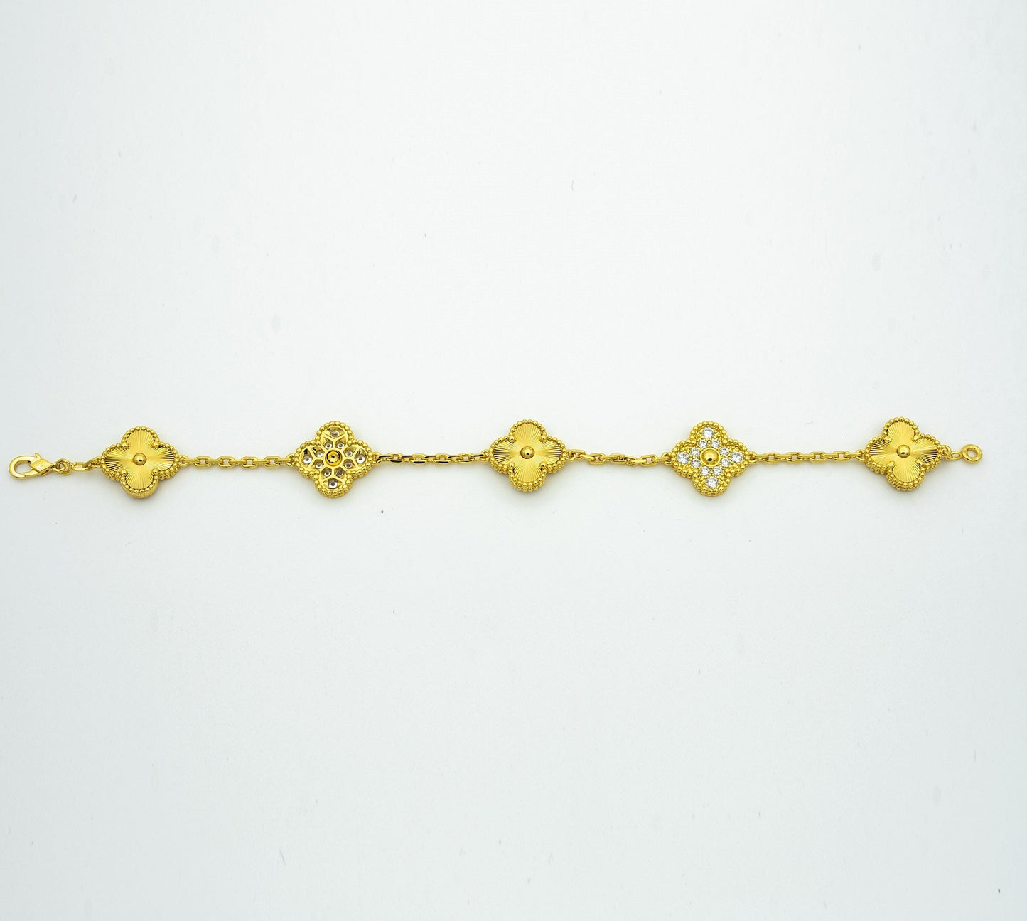 [Lucas Jewelry]CLOVER BRACELET 5 MOTIFS GOLD DIAMOND