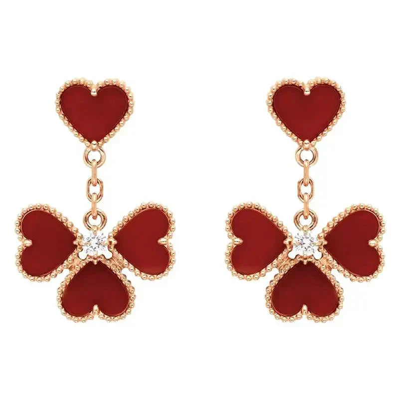 [Lucas Jewelry]SWEET CLOVER CARNELIAN EARRINGS