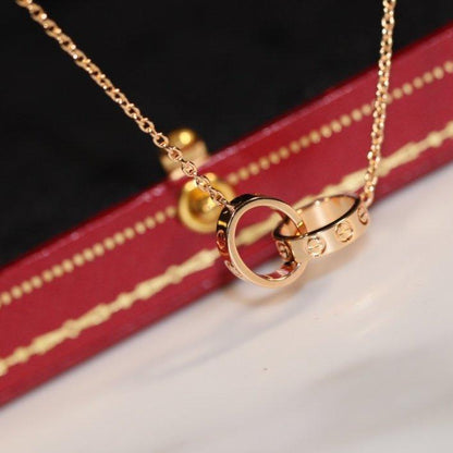 [Lucas Jewelry]LOVE NECKLACE PINK GOLD AND SILVER