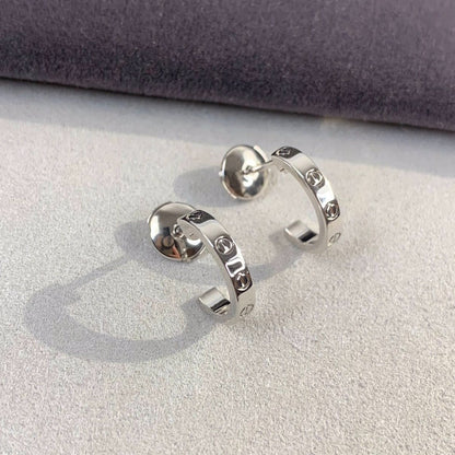 [Lucas Jewelry]LOVE EARRINGS 2.65MM SILVER