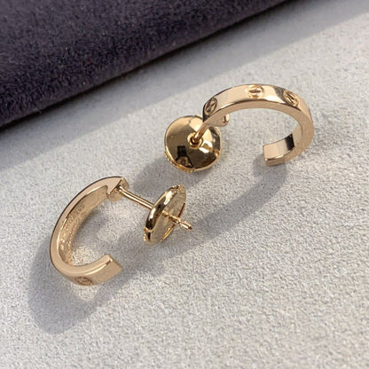 [Lucas Jewelry]LOVE EARRINGS 2.65MM PINK GOLD