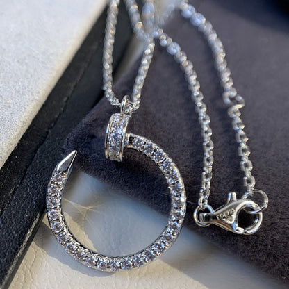 [Lucas Jewelry]JUSTE NECKLACE SILVER DIAMONDS