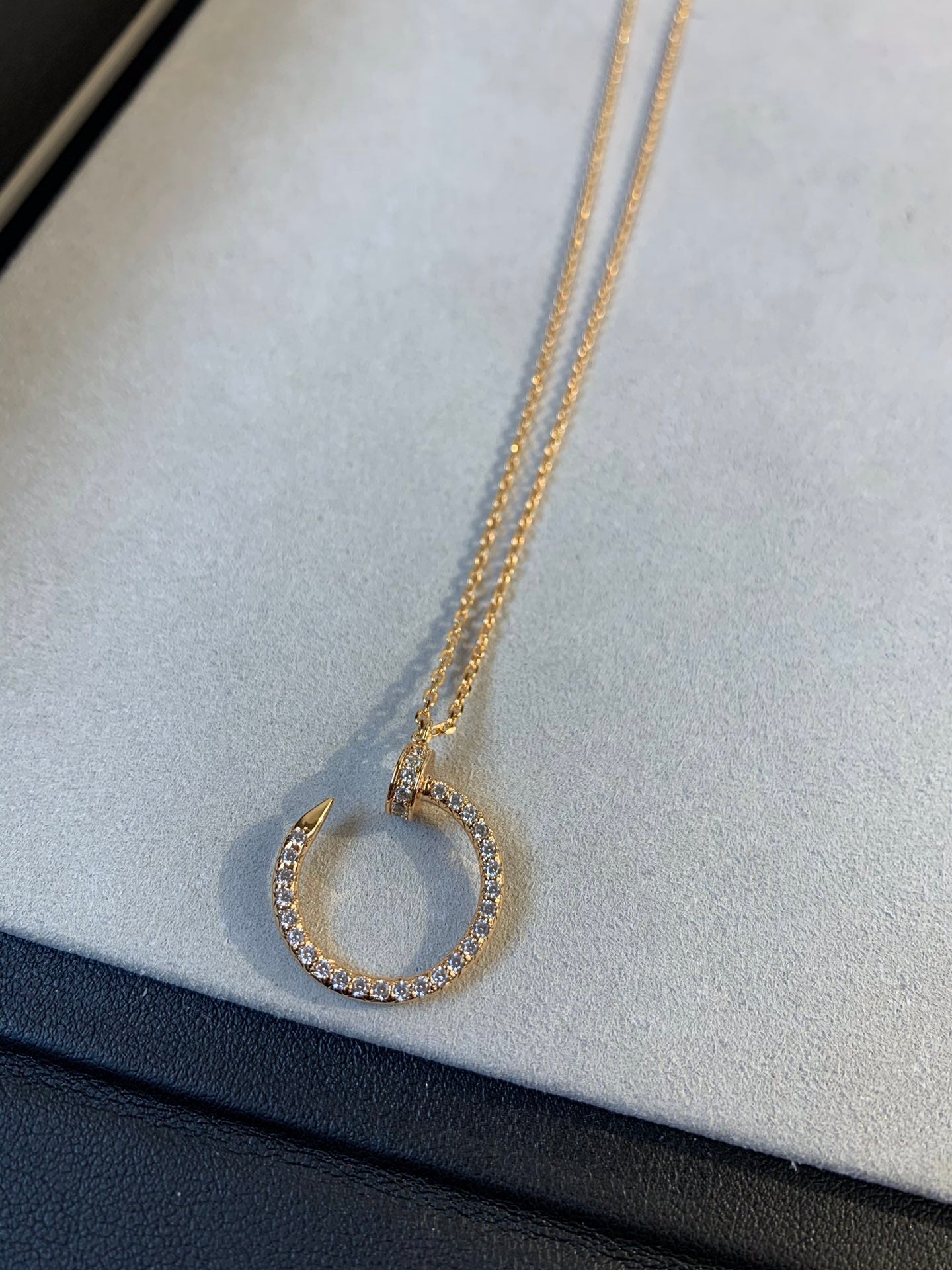 [Lucas Jewelry]JUSTE NECKLACE PINK GOLD DIAMONDS