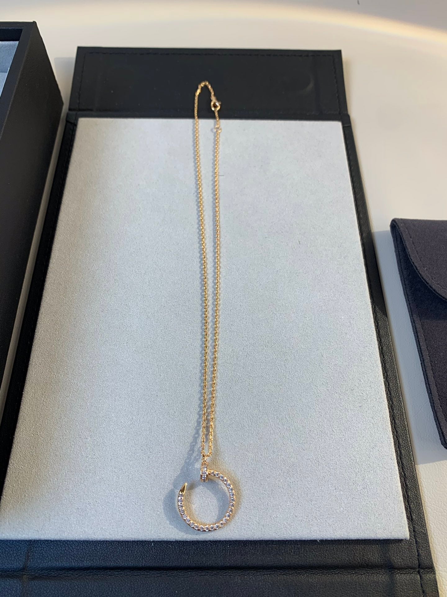 [Lucas Jewelry]JUSTE NECKLACE PINK GOLD DIAMONDS