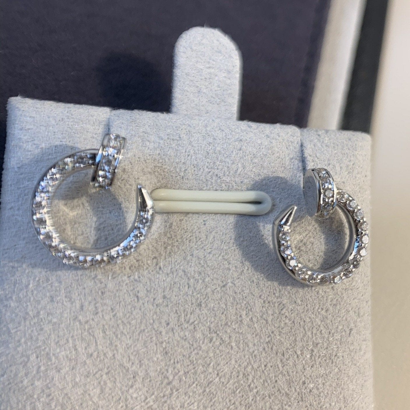 [Lucas Jewelry]JUSTE EARRINGS SILVER DIAMONDS