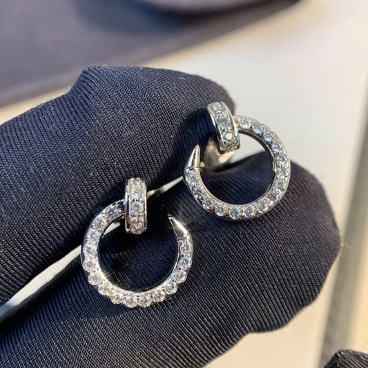 [Lucas Jewelry]JUSTE EARRINGS SILVER DIAMONDS