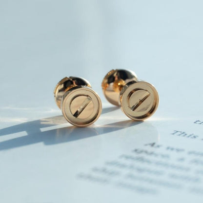 [Lucas Jewelry]LOVE EARRINGS PINK GOLD 10MM