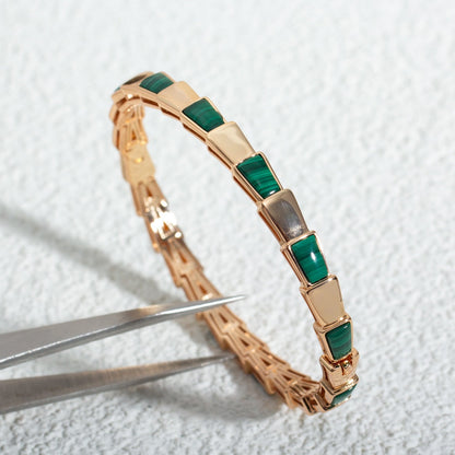 [Lucas Jewelry]SERPENTI BRACELET PINK GOLD MALACHITE