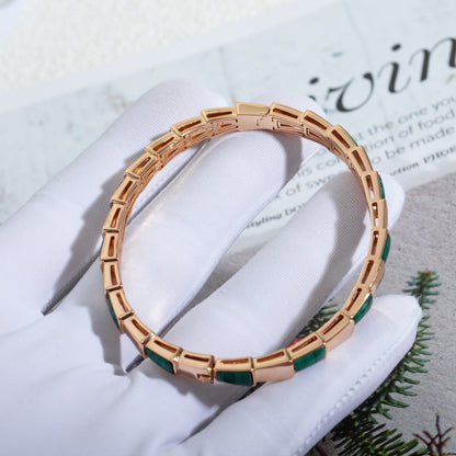 [Lucas Jewelry]SERPENTI BRACELET PINK GOLD MALACHITE