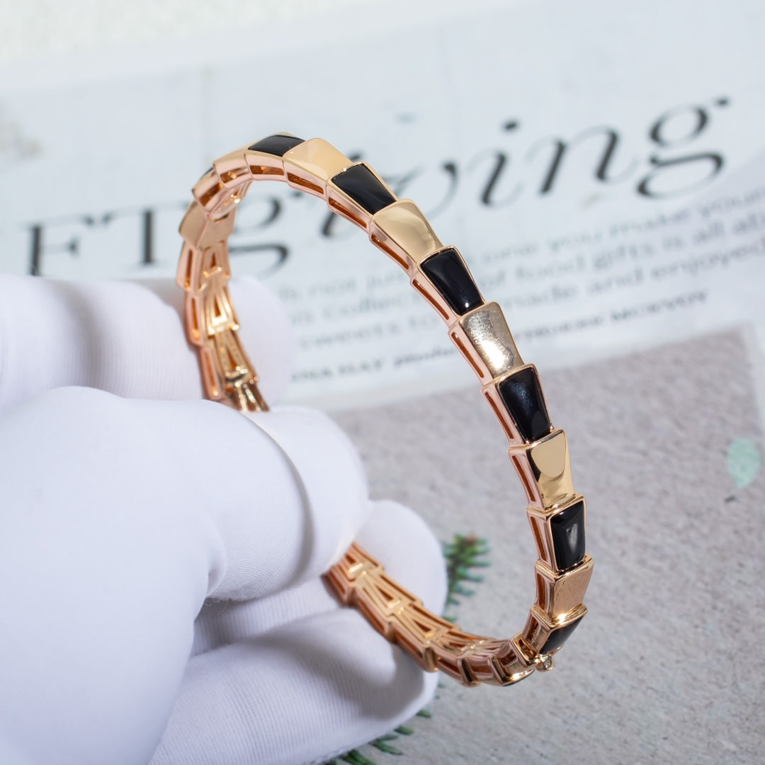 [Lucas Jewelry]SERPENTI BRACELET PINK GOLD ONYX