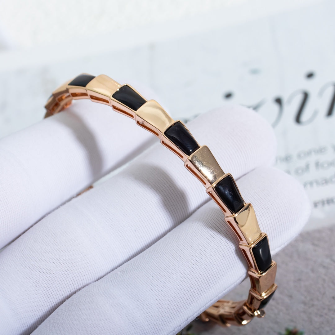 [Lucas Jewelry]SERPENTI BRACELET PINK GOLD ONYX