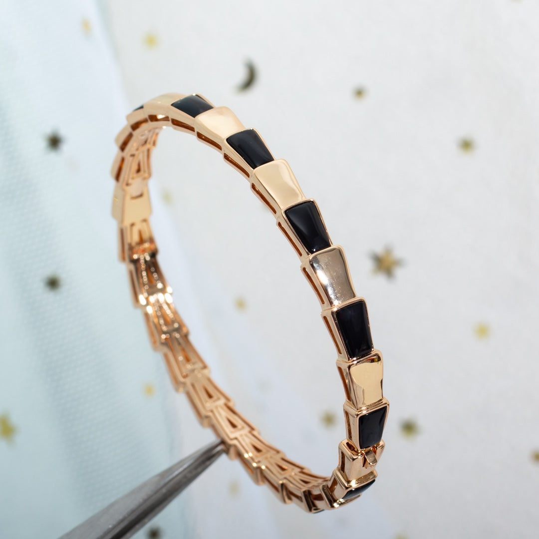 [Lucas Jewelry]SERPENTI BRACELET PINK GOLD ONYX