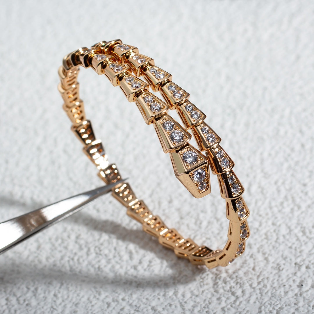 [Lucas Jewelry]SERPENTI BRACELET 6.8MM PINK GOLD DIAMOND