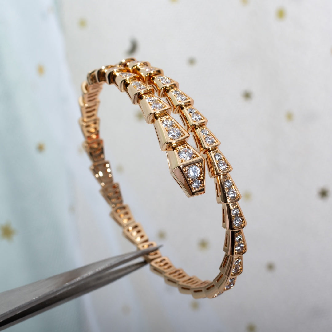 [Lucas Jewelry]SERPENTI BRACELET 6.8MM PINK GOLD DIAMOND