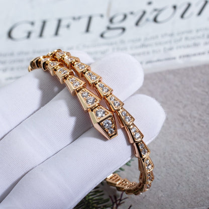 [Lucas Jewelry]SERPENTI BRACELET 6.8MM PINK GOLD DIAMOND