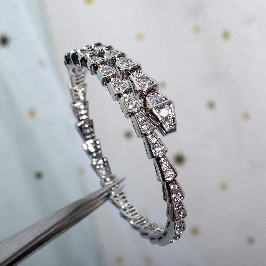 [Lucas Jewelry]SERPENTI BRACELET 6MM SILVER DIAMOND