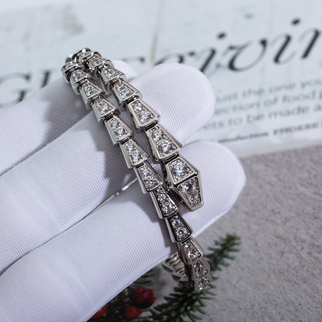 [Lucas Jewelry]SERPENTI BRACELET 6MM SILVER DIAMOND