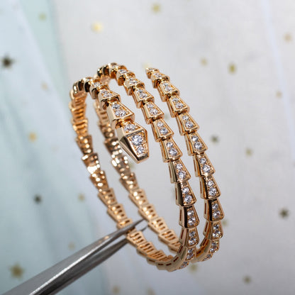 [Lucas Jewelry]SERPENTI BRACELET PINK GOLD DIAMOND DOUBLE ROW