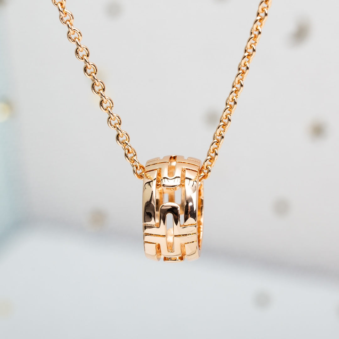 [Lucas Jewelry]PARENTESI NECKLACE PINK GOLD