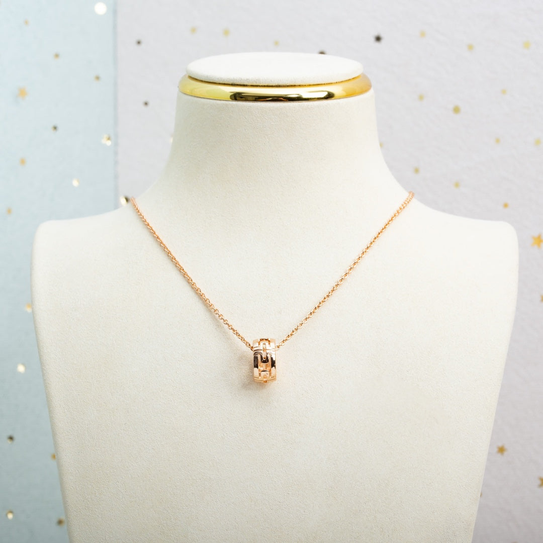 [Lucas Jewelry]PARENTESI NECKLACE PINK GOLD