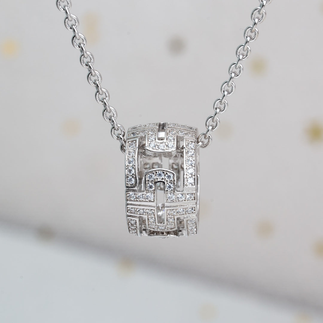 [Lucas Jewelry]PARENTESI NECKLACE SILVER DIAMOND