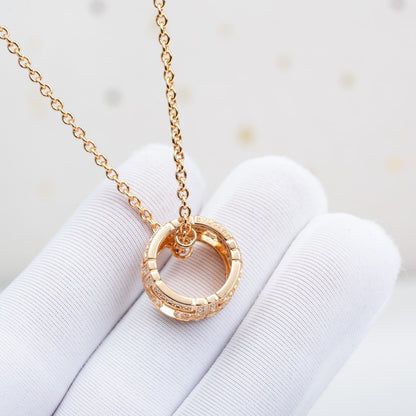 [Lucas Jewelry]PARENTESI NECKLACE PINK GOLD DIAMOND