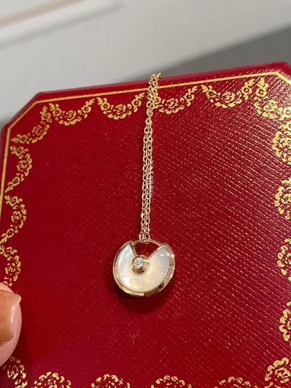 [Lucas Jewelry]AMULETTE ROSE GOLD MOP NECKLACE