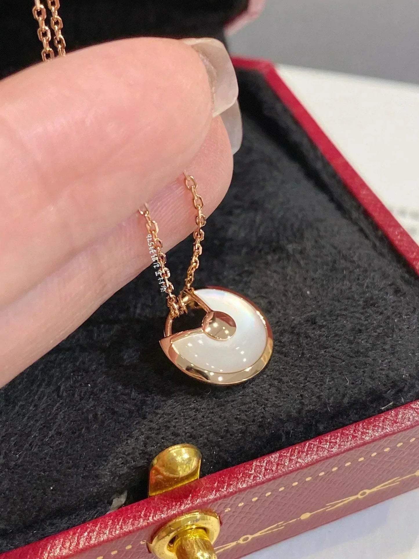 [Lucas Jewelry]AMULETTE ROSE GOLD MOP NECKLACE