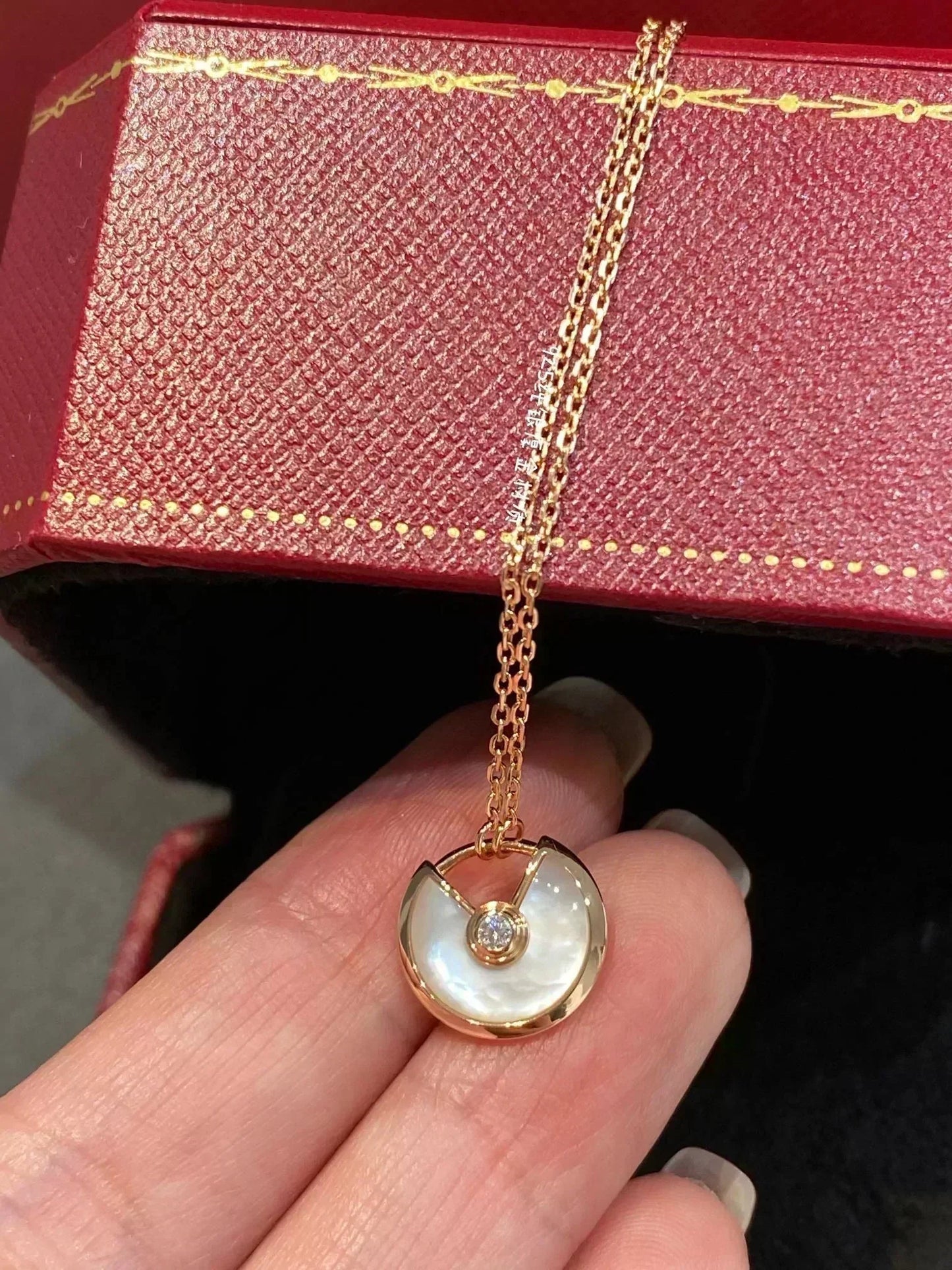 [Lucas Jewelry]AMULETTE ROSE GOLD MOP NECKLACE