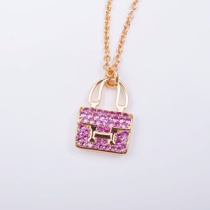 [Lucas Jewelry]CONSTANCE PEDANT PURPLE DIAMOND NECKLACE