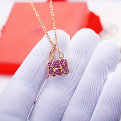 [Lucas Jewelry]CONSTANCE PEDANT PURPLE DIAMOND NECKLACE