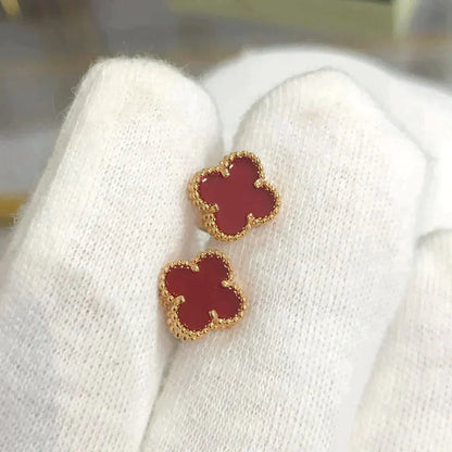 [Lucas Jewelry]CLOVER MINI 9.5MM CARNELIAN EARRINGS