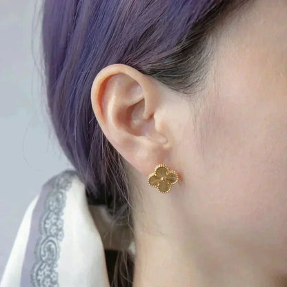 [Lucas Jewelry]CLOVER MEDIUM 1 MOTIFS LASER EARRINGS