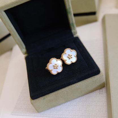 [Lucas Jewelry]LUCKY PINK GOLD WHITE MOP EARRINGS