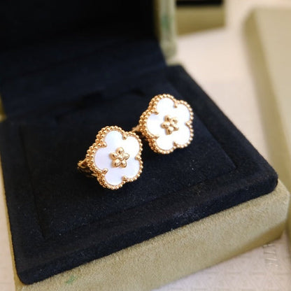 [Lucas Jewelry]LUCKY PINK GOLD WHITE MOP EARRINGS