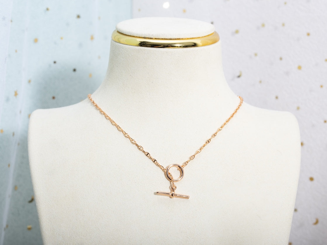 [Lucas Jewelry]ECHAPPEE NECKLACE PINK GOLD