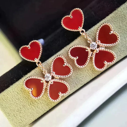 [Lucas Jewelry]SWEET CLOVER CARNELIAN EARRINGS