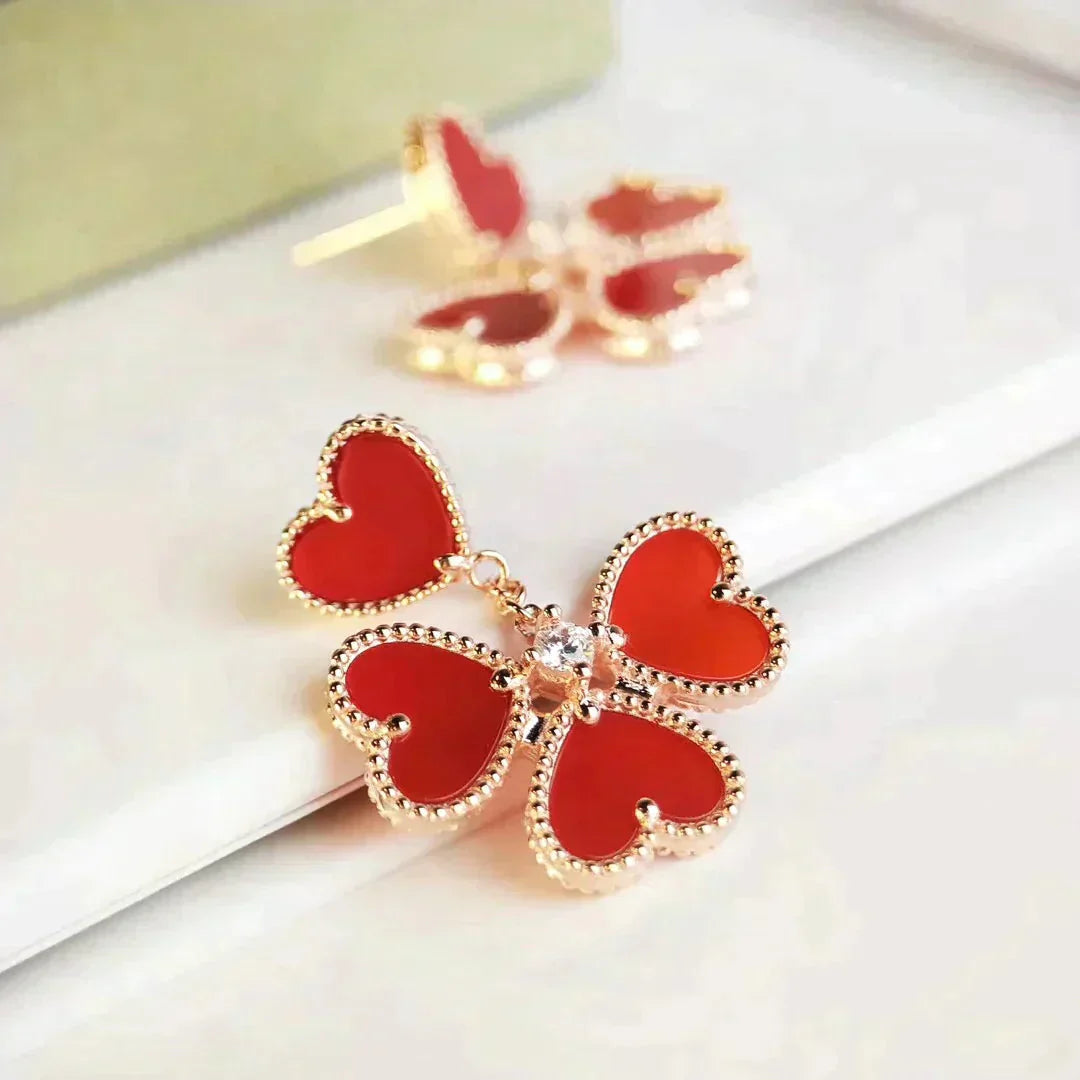 [Lucas Jewelry]SWEET CLOVER CARNELIAN EARRINGS