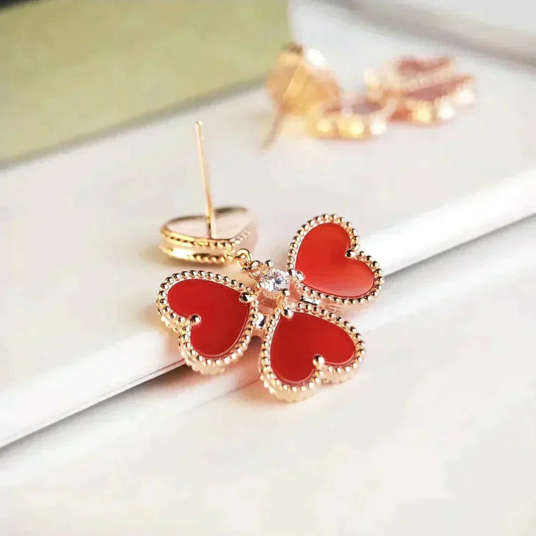 [Lucas Jewelry]SWEET CLOVER CARNELIAN EARRINGS