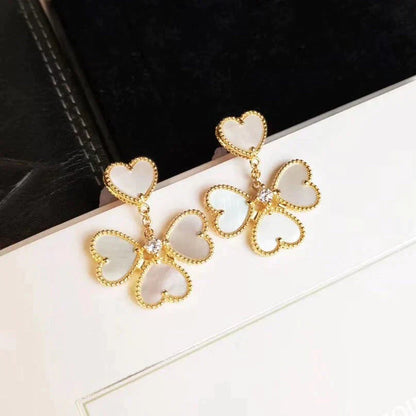 [Lucas Jewelry]CLOVER SWEET WHITE MOP EARRINGS