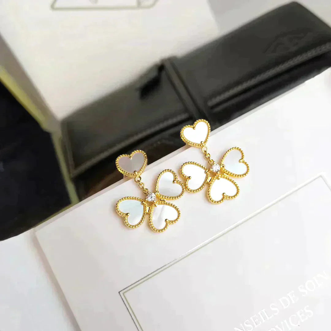 [Lucas Jewelry]CLOVER SWEET WHITE MOP EARRINGS